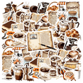 thumbnail image 1 of 35pcs-50pcs Retro Coffee Stationery Stickers Vintage Funny Sticker Pack for Laptop Fridge Guitar, 1 of 9