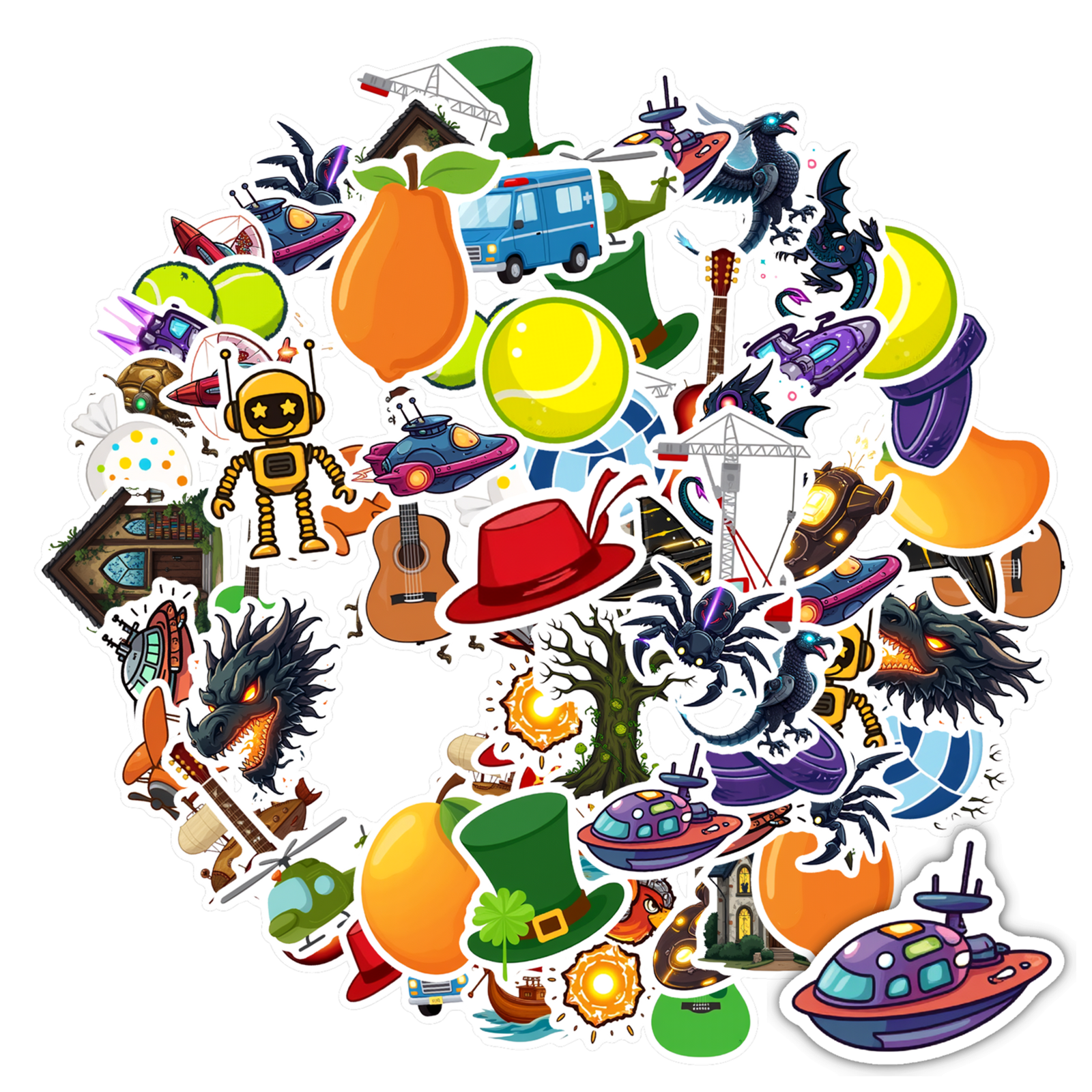35pcs-50pcs Retro Stickers DIY Stickers Magical Fantasy Stickers Animal ...