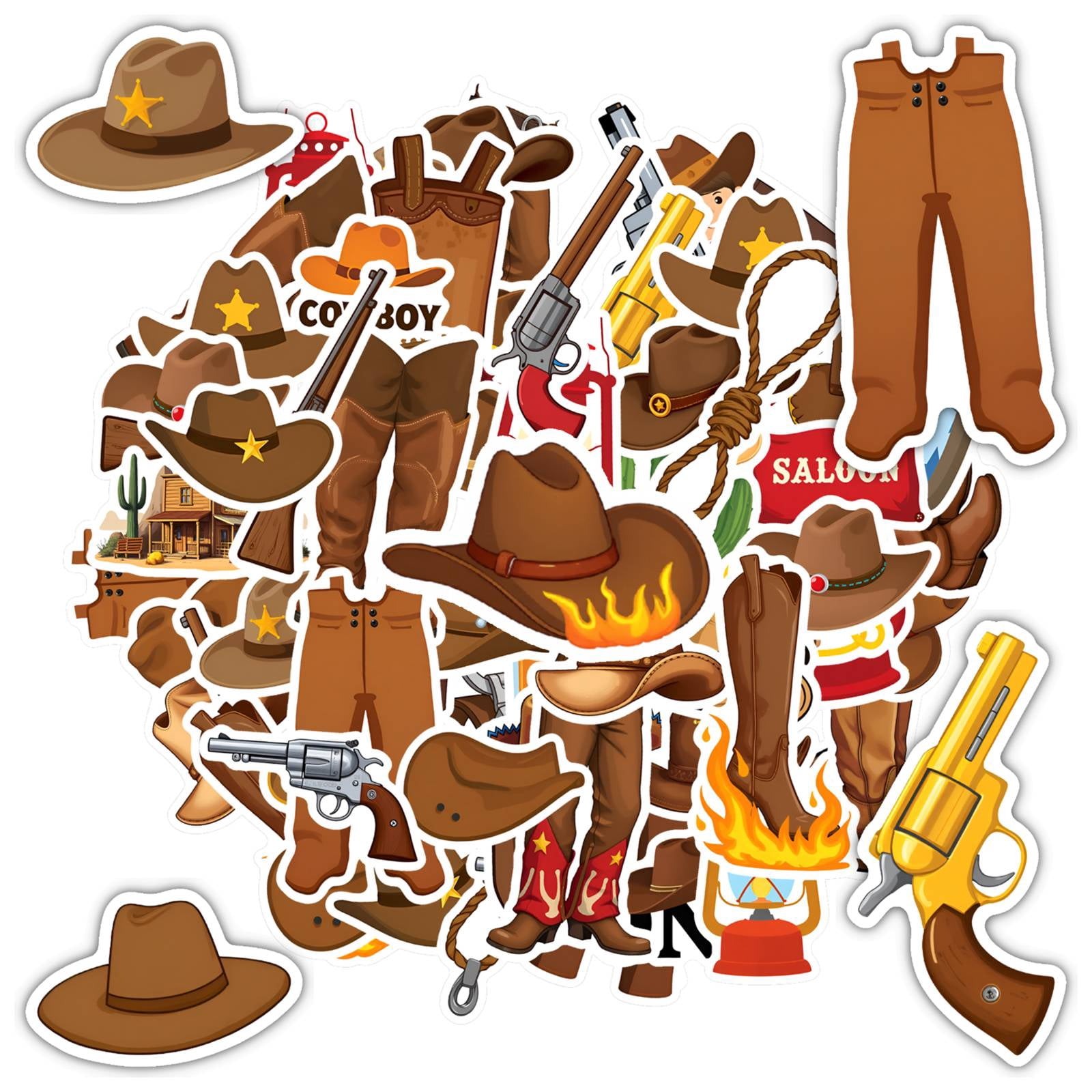 Sticker Chart For Kids Rodeo 35pcs-50pcs Rodeo Stickers Stationery Stickers Cowboy Kids Stickers ...
