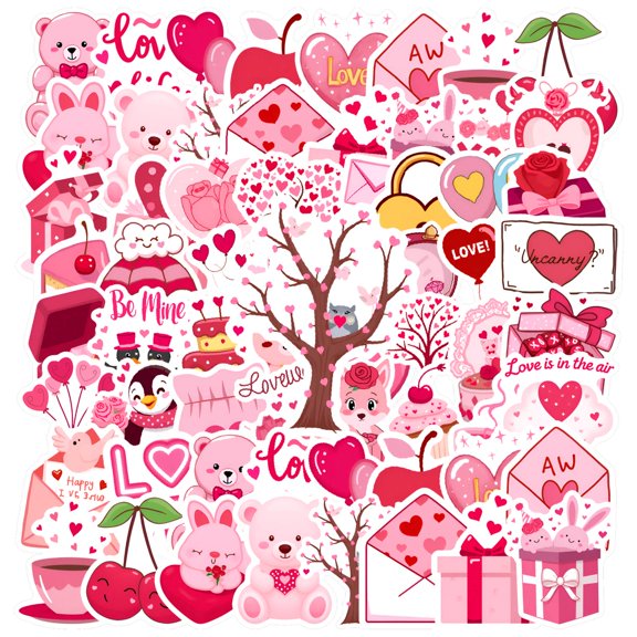 35pcs-50pcs Romantic Stickers Stationery Stickers Cute Animal Stickers PVC Kids Stickers  for Phone Laptop Suitcase