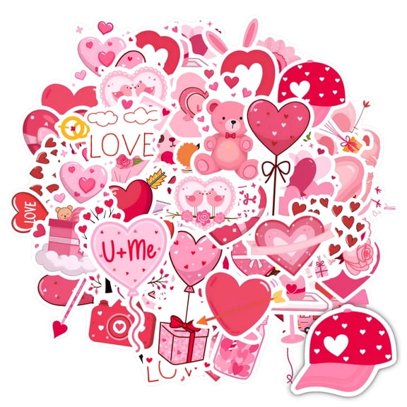 35pcs-50pcs Romantic Stickers Stationery Stickers Love Stickers Valentine Stickers Cute Stickers for Notebooks Phones Laptops