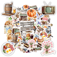 thumbnail image 1 of 35pcs-50pcs Rustic Stationery Stickers Vintage Teacher Reward Kids Stickers Toy Food DIY Stickers for Laptops Phone, 1 of 9