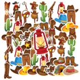 thumbnail image 1 of 35pcs-50pcs Rustic Stickers Cowboy Kids Stickers Decals Hat Stickers Wild West Stickers for Laptops Suitcases Fridge, 1 of 9