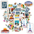 thumbnail image 1 of 35pcs-50pcs Scenic Stickers Traveling Country Stickers Landmark Stickers for Luggage Suitcases Fridge, 1 of 9