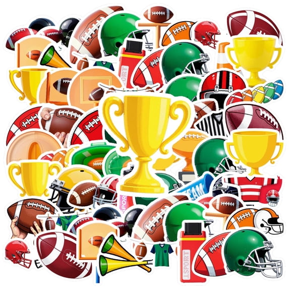35pcs-50pcs Sports Stickers Football Kids Stickers Helmet Stationery Stickers for Laptops Suitcase Fridge