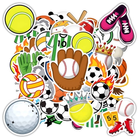 35pcs-50pcs Sports Stickers Kids Stickers Sports Pack DIY Stickers for Luggage Laptop Guitar