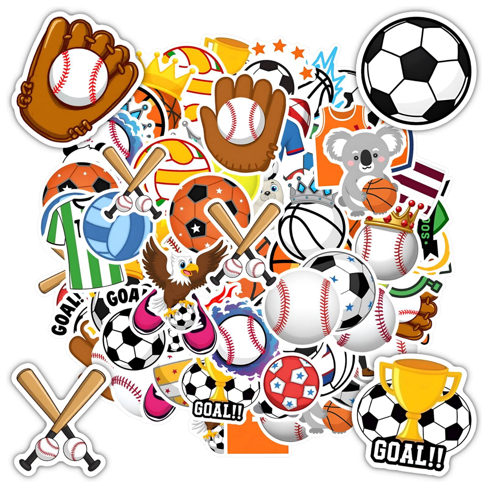 35pcs-50pcs Sports Stickers Kids Stickers Sports Pack DIY Stickers for ...