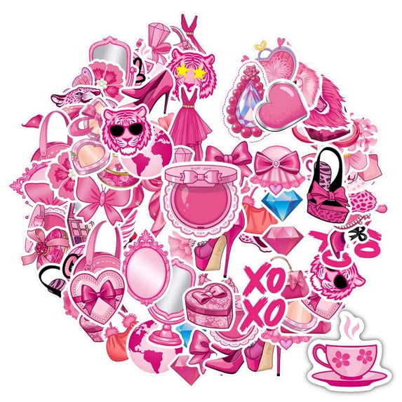 35pcs-50pcs Stylish Stationery Stickers Cute Kids Stickers Glamorous DIY Stickers for Laptops Phones Suitcases