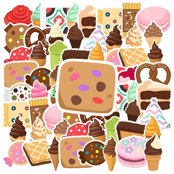 35pcs-50pcs Sweet Dessert Stickers Candy Gift Kids Stickers for Luggage Suitcase Phone