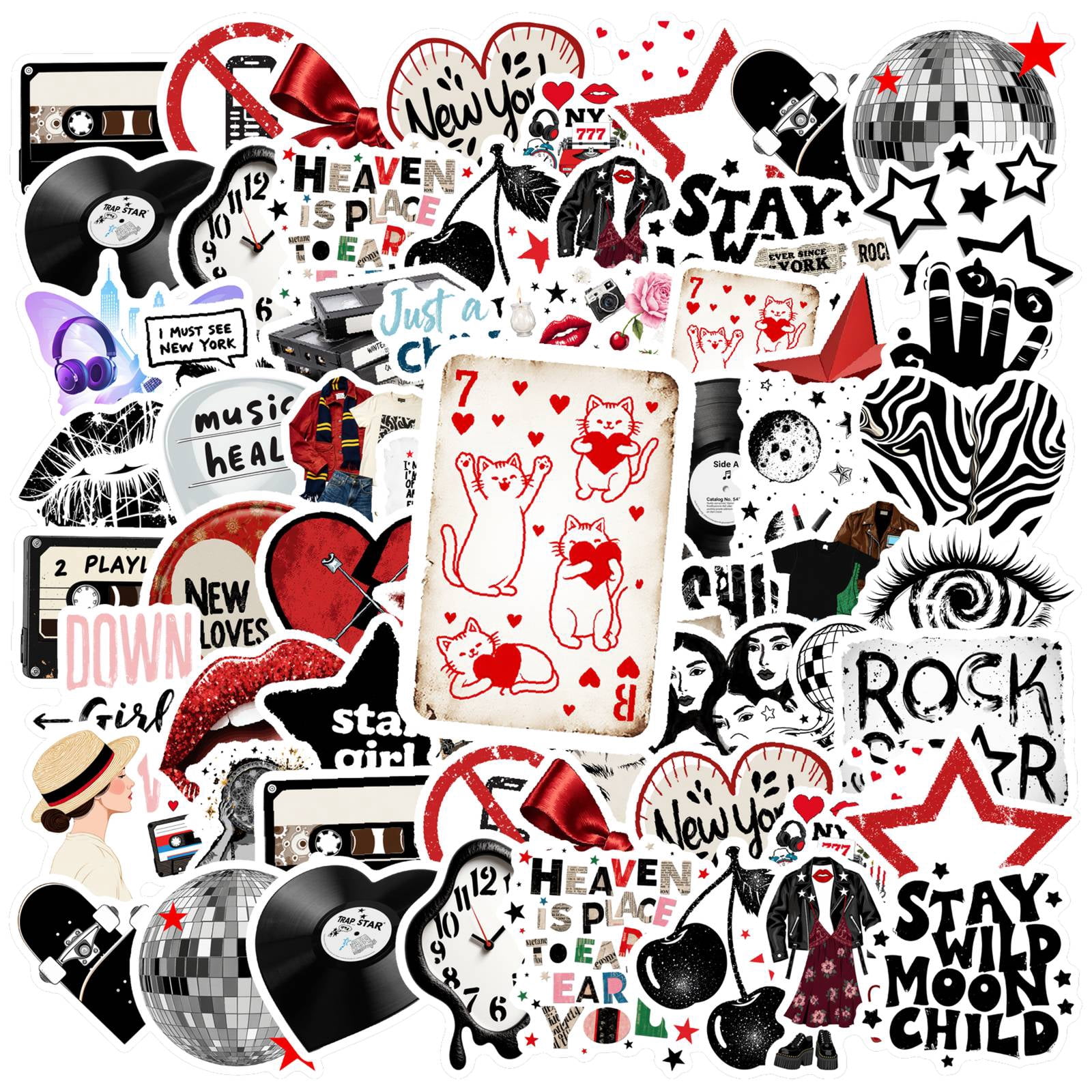 35pcs-50pcs Urban Stickers Vinyl Culture Stickers Retro Fashion Decals ...