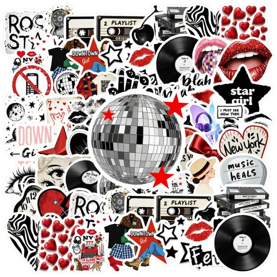 35pcs-50pcs Urban Stickers Vinyl Culture Stickers Retro Fashion Decals for Laptops Suitcases Guitars