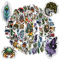 35pcs-50pcs Vibrant Animal Stickers Wildlife Fantasy Stationery Stickers Nature Animal Decals for Suitcase Laptop Guitar Fridge