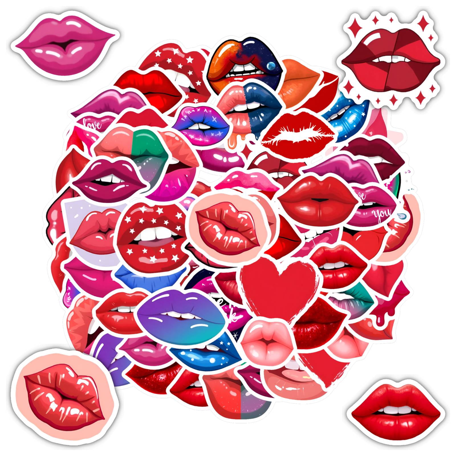 35pcs-50pcs Vibrant Stationery Stickers Colorful Lipstick Kids Stickers ...