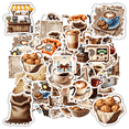 thumbnail image 1 of 35pcs-50pcs Vintage Coffee Stickers Retro Coffee Stationery for Luggage Notebook Guitar, 1 of 9