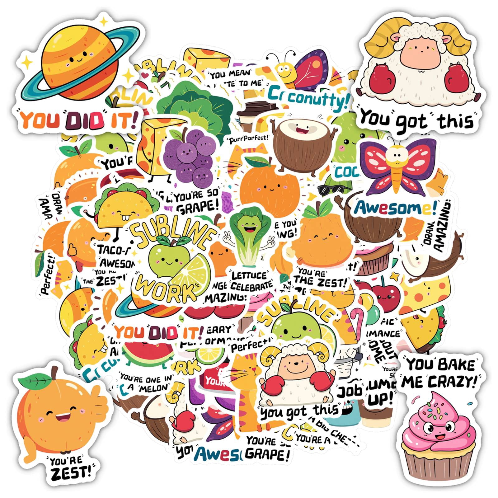 35pcs-70pcs Cartoon Motivational Stickers Animal Cute Stickers Kids ...