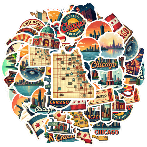 35pcs-70pcs Colorful Stickers City Stickers Fun Stickers Artsy Stickers for Laptops Suitcases Phones