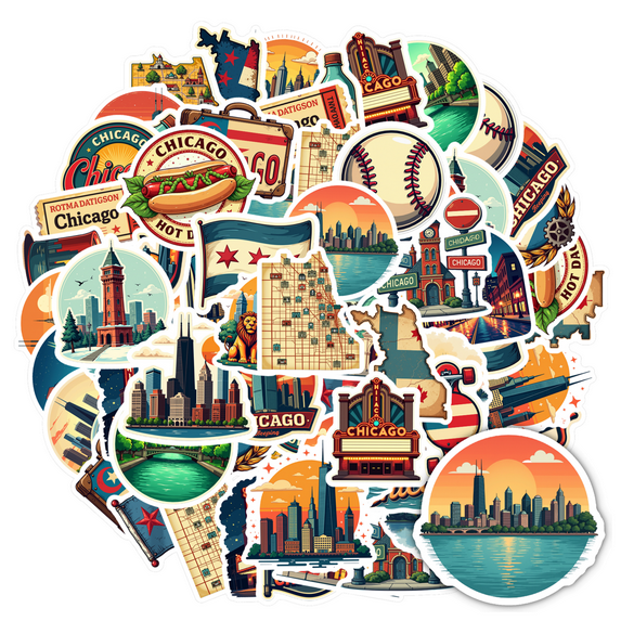 35pcs-70pcs Colorful Stickers City Stickers Fun Stickers Artsy Stickers for Laptops Suitcases Phones