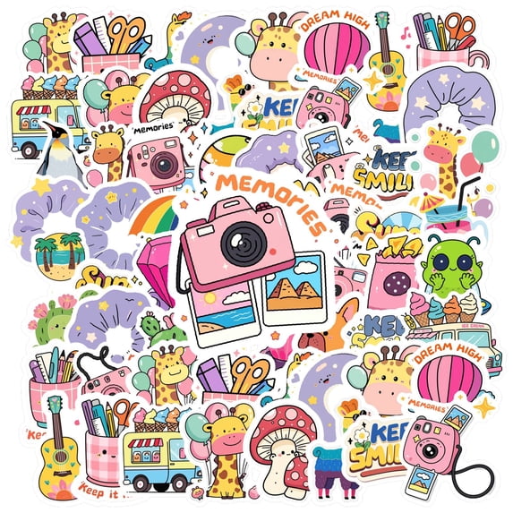 35pcs-70pcs Cute Alien DIY Stickers Animal Stationery Stickers Reward Stickers for Phone Laptop Suitcase
