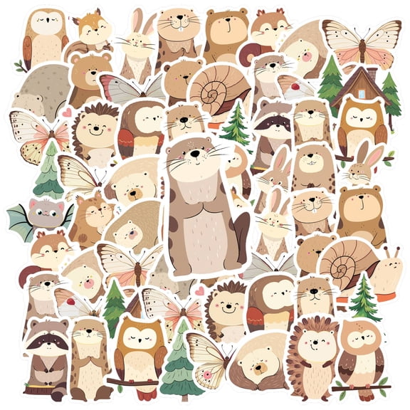35pcs-70pcs Cute Animal Stickers Kids Stickers Forest Animal Stickers Cartoon for Phone Laptop Suitcase