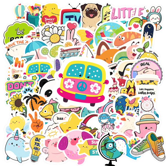 35pcs-70pcs Cute Animal Stickers Space Children Stickers Cartoon Kids Stickers for Phone Laptop Guitar