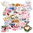 thumbnail image 1 of 35pcs-70pcs Cute Cat Stickers Retro Animal Stickers Lovely Food Stickers for Suitcase Phone Laptop, 1 of 9