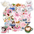 thumbnail image 1 of 35pcs-70pcs Cute Cat Stickers Retro Animal Stickers Lovely Food Stickers for Suitcase Phone Laptop, 1 of 9