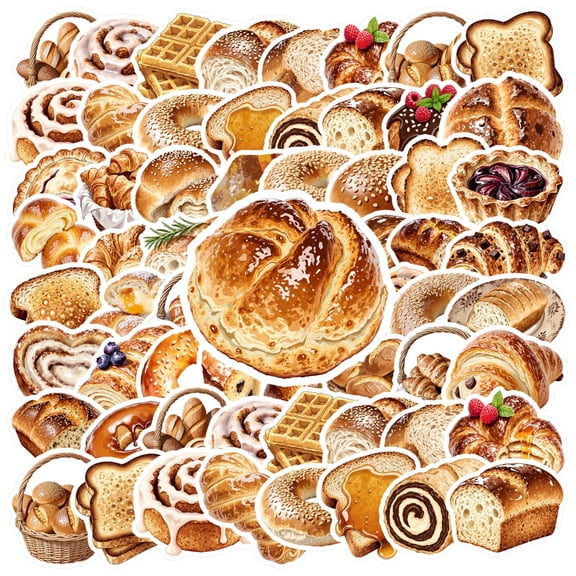 35pcs-70pcs Delicious Stickers Stationery Bakery Stickers PVC Dessert Stickers for Luggage Laptop Fridge