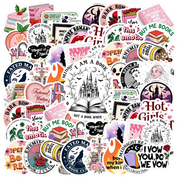 35pcs-70pcs Gothic Stationery Stickers Romantic Teacher Reward Stickers Humorous Animal Stickers for Laptops Suitcases