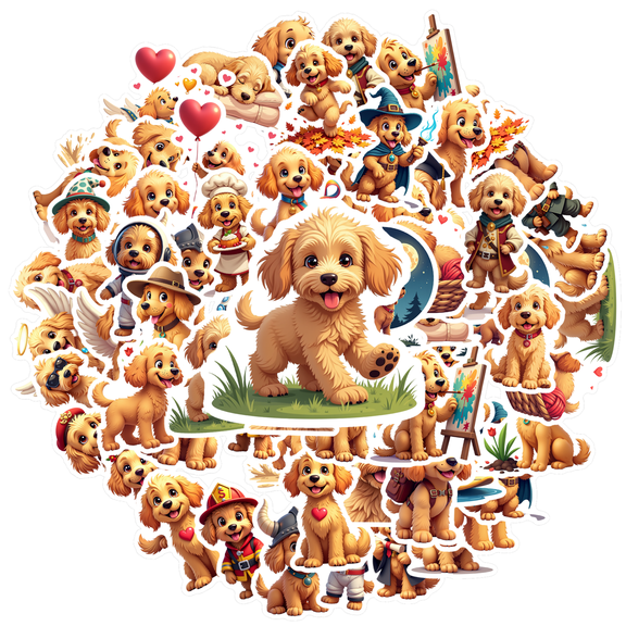 35pcs-70pcs Playful Stickers Dog Stickers Cute Kids Stickers Animal Stationery Stickers for Luggage Laptop Phone