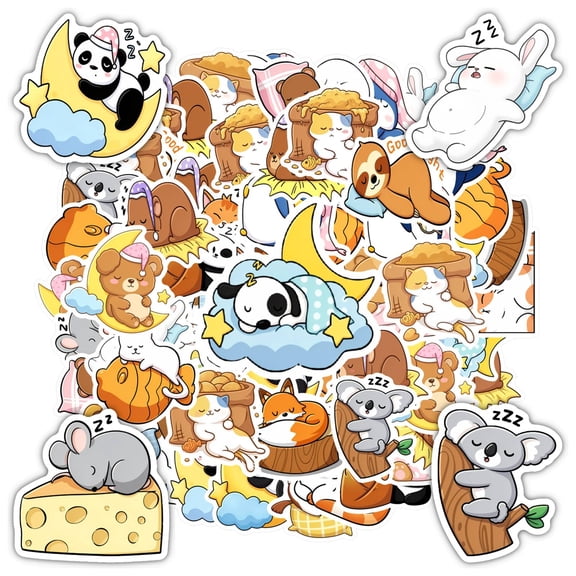 35pcs Adorable Animal Stickers Cartoon Kids Stickers Sleepy Sloth Stickers for Laptops Notebooks Suitcases