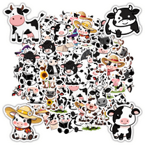 35pcs Adorable Animal Stickers Cow Kids Stickers Mellow DIY Stickers for Laptops Suitcases Notebooks