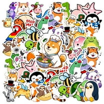 35pcs Adorable Animal Stickers Cute Cartoon Sloth Stickers Panda Stickers for Suitcase Laptop Fridge