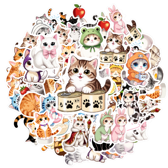 35pcs Adorable Animal Stickers Cute Cat Stickers Animal Kids Stickers for Notebooks Laptops Suitcases