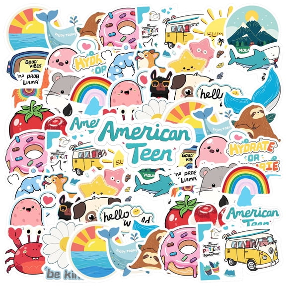 35pcs Adorable Stickers Stationery Stickers Whimsical Animal Stickers Quirky PVC Sticker for Luggage Laptop Suitcase