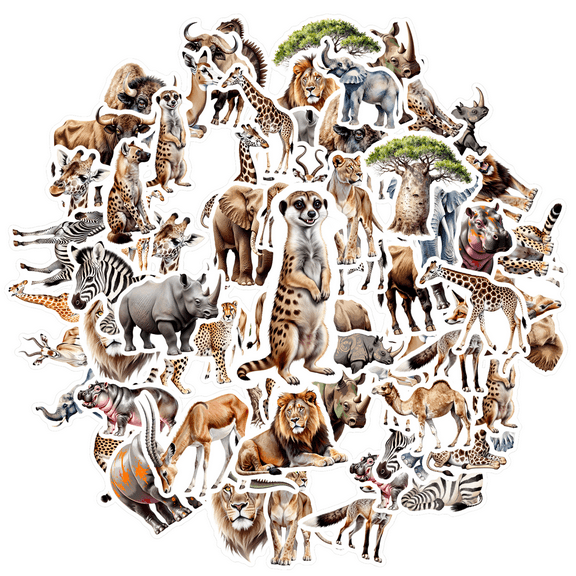 35pcs Animal Stickers Wildlife Stickers Cute Stickers Funny Stickers for Laptops Notebooks Suitcases