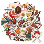35pcs Athletic Stickers Sports Decals Fiery Basketball Stickers for Laptops Suitcases Notebooks
