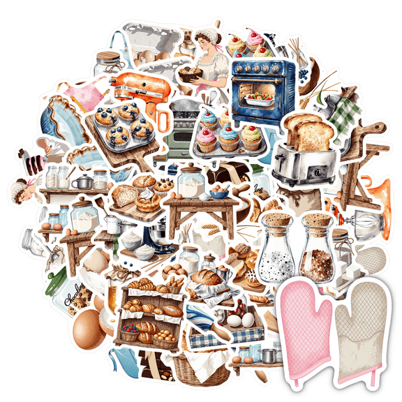 35pcs Baking Stickers Kitchen Stickers Pastry Stickers Funny Stickers for Laptops Notebooks Suitcases