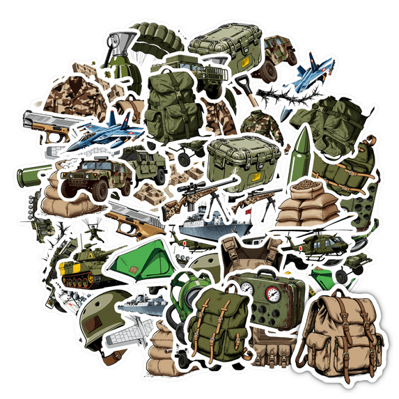 35pcs Camouflage Stickers Military Stationery Stickers Tactical Decals Army Stickers for Notebooks Suitcase