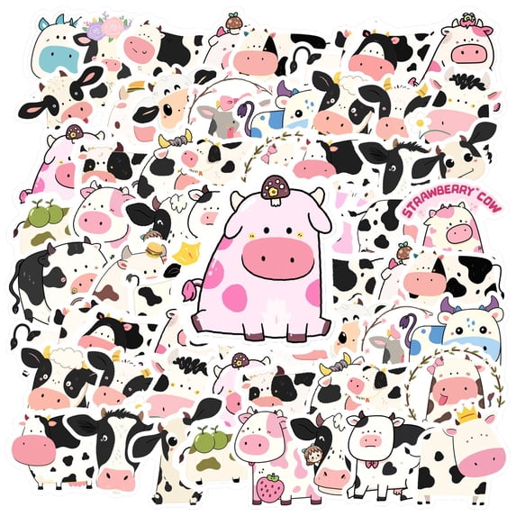 35pcs Cartoon Animal Stickers Funny Cow Decals Cute Stickers for Phone Laptop Suitcase