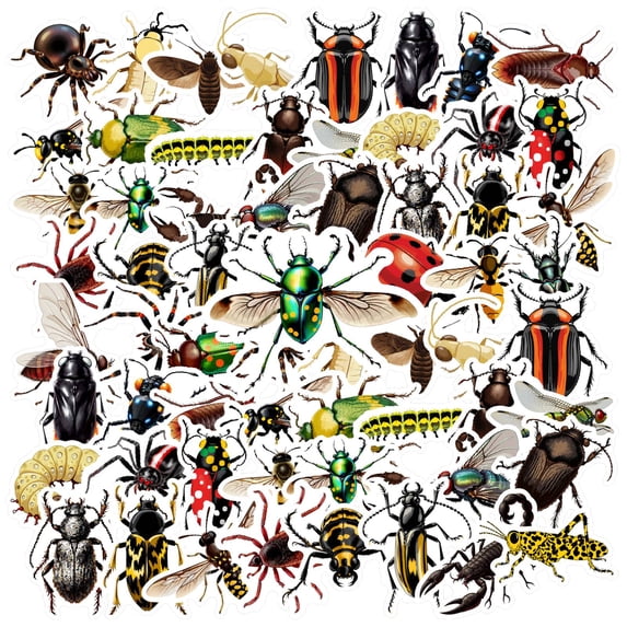 35pcs Cartoon Sticker Animal Funny Stationery Stickers Graffiti Insect Stickers for Suitcase Laptop Phone