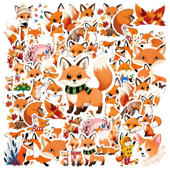 35pcs Cartoon Stickers Animal Kids Stickers Fox Graffiti Stationery Stickers for Luggage Laptops Suitcases