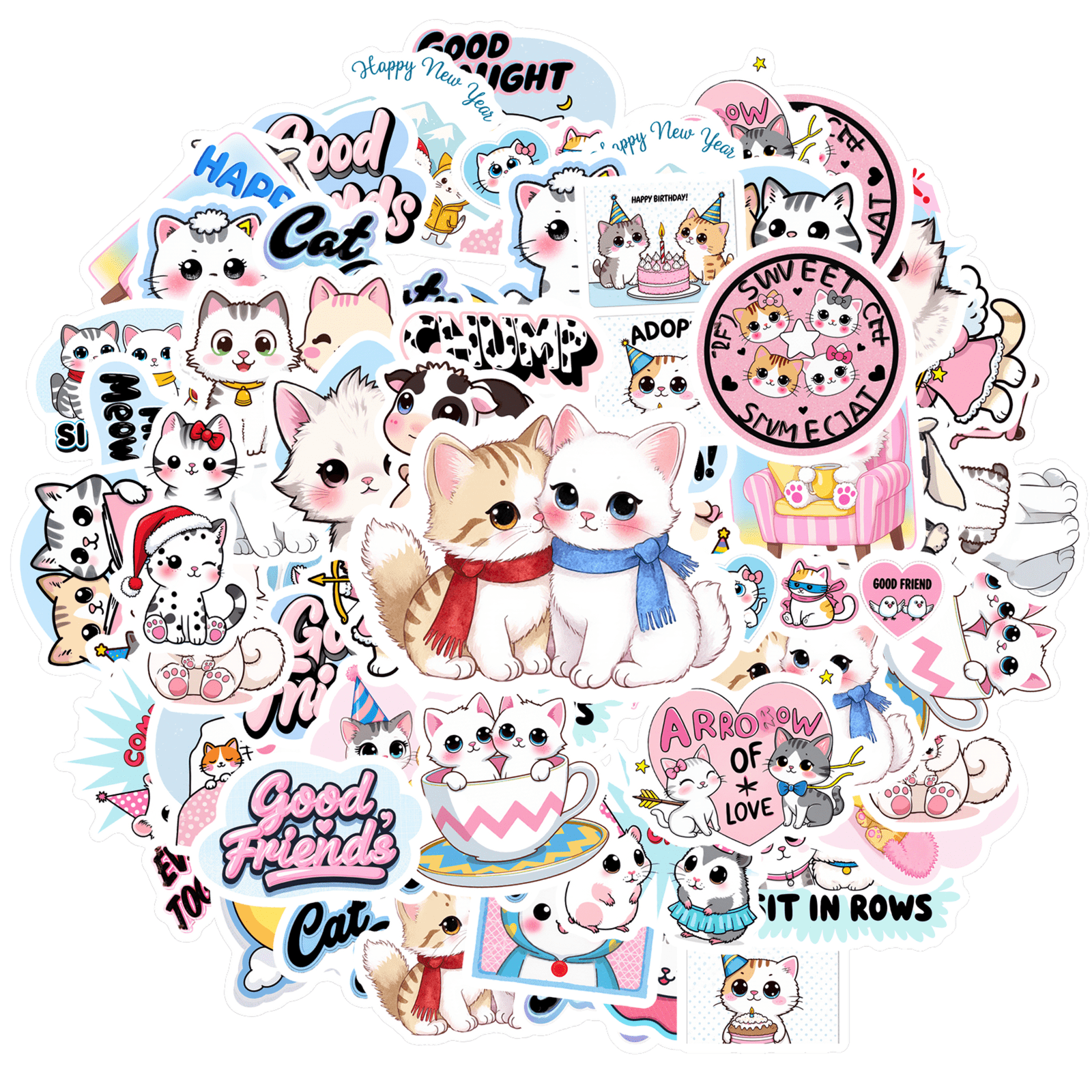 35pcs Cat Stationery Stickers Adorable Kids Stickers Toy DIY Stickers ...