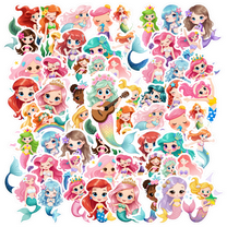 35pcs Charming Mermaid Stickers Fantasy Children Stickers Ocean Stickers Kids Stickers Toy for Notebooks Suitcases