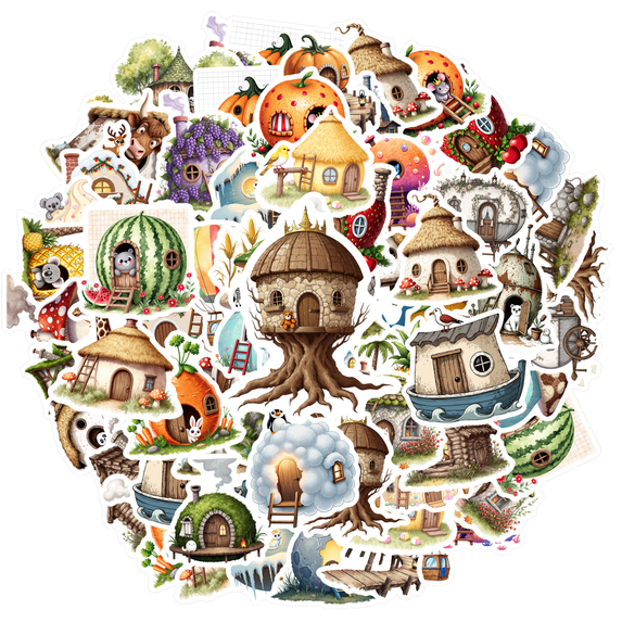 35pcs Charming Stickers Fairy Tale Animal Stickers Whimsical Decals for Suitcase Guitar Notebook