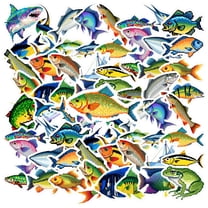 35pcs Colorful Fish Stickers Animal Stickers Marine Stickers for Laptops Suitcases Notebooks