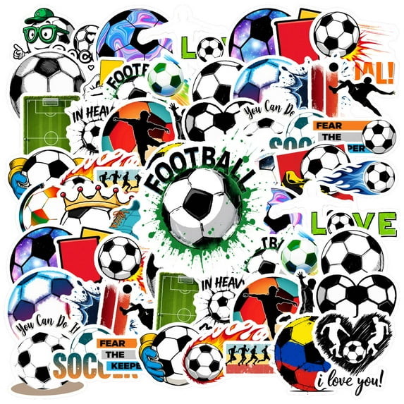 35pcs Colorful Football Stickers Soccer Cool Ball Stickers Kids Stickers for Luggage Phone