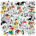 thumbnail image 1 of 35pcs Colorful Music Stickers Retro Instrument Stickers Floral Fun Stickers for Suitcase Fridge, 1 of 9