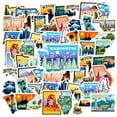 thumbnail image 1 of 35pcs Colorful State Decals Travel Stickers Landmark Stickers PVC Graffiti for Suitcases Laptops Guitars, 1 of 9