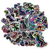 35pcs Colorful Stationery Stickers Prehistoric Teacher Reward Stickers Dinosaur Funny Stickers Kids Toys for Laptops Notebooks