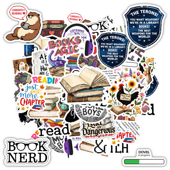 35pcs Colorful Stationery Stickers Reading Funny Stickers Literature Animal Stickers Kids Stickers Toy for Laptops Suitcases